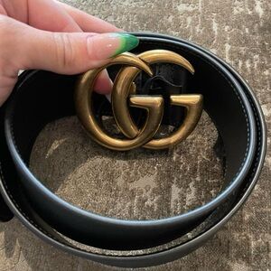 Gucci Black Leather Belt